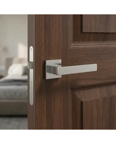 Maniglia per Porta Cromo Satinato Sobria e Senza Tempo - Modello TOTAL