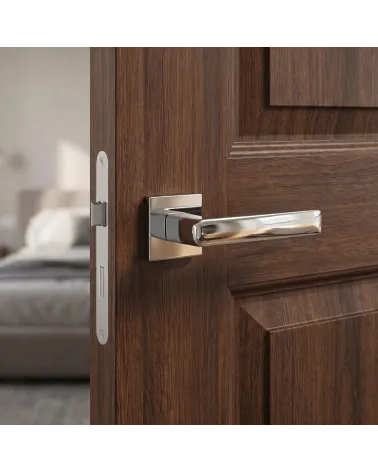 Maniglia per Porta in Cromo Lucido Sofisticata e Specchiante - Modello ADANA