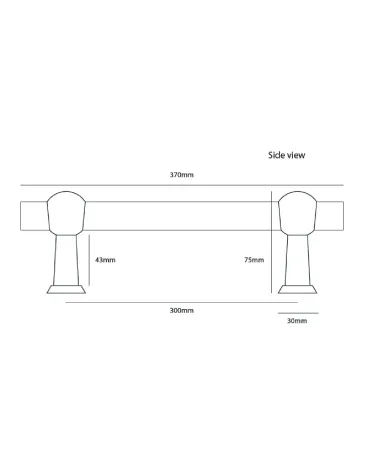 Maniglione COMT CDF 300 mm in ottone spazzolato non verniciato | MillaManiglie
