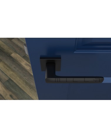 Maniglia per porta classica STELLA ferramenta design vista dall'alto montata su una porta