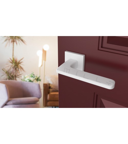 Maniglia per porta bianca YUKA ferramenta design