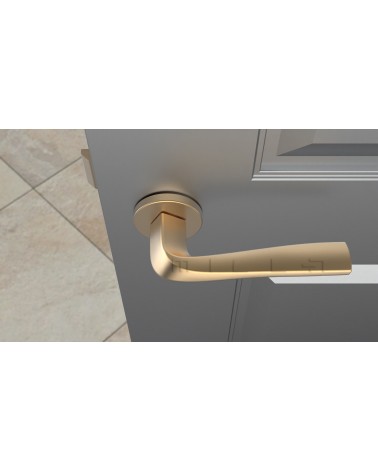Maniglia per porta moderna DALIA maniglia design vista dall'alto montata su una porta