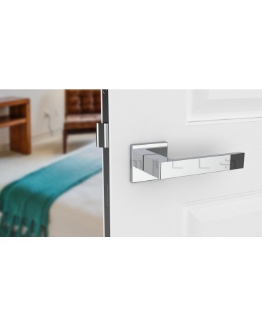 Maniglia per porta classica SULLA design vista frontale montata su una porta