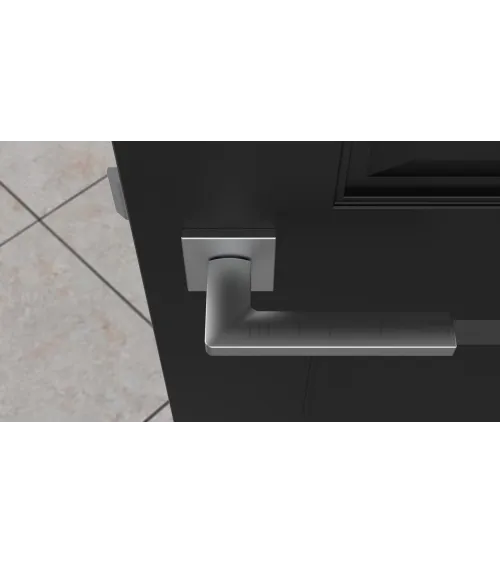 Maniglia per porta in cromo satinato PYROLA ferramenta design