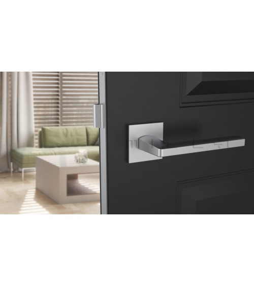 Maniglia per porta in cromo satinato PYROLA ferramenta design