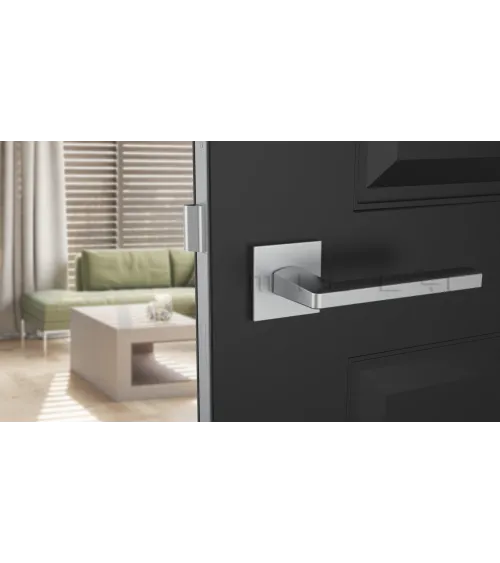 Maniglia per porta in cromo satinato PYROLA ferramenta design