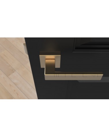 Maniglia per porta classica PINA maniglia design vista dall'alto montata su una porta
