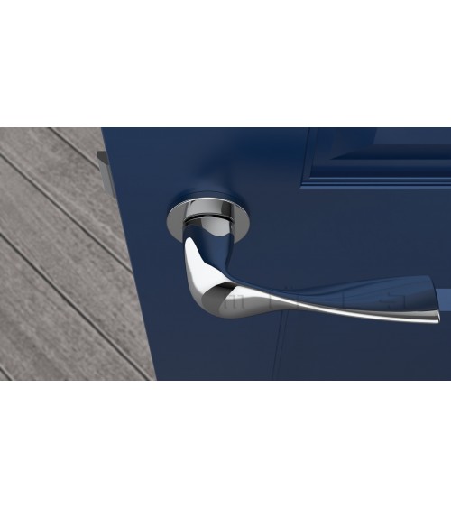 Maniglia per porta in cromo lucido PETUNIA ferramenta design