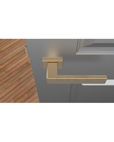 Maniglia per porta moderna PINA maniglia design vista dall'alto montata su una porta