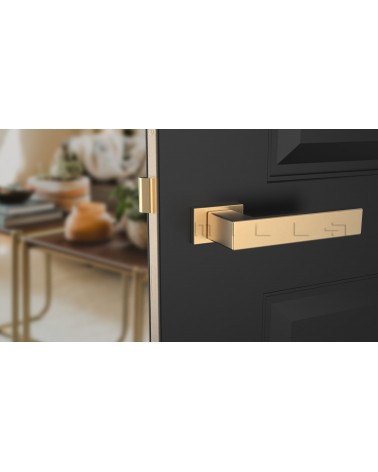 Maniglia per porta moderna PINA maniglia design vista frontale montata su una porta