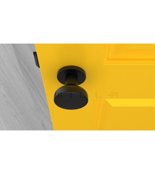 Pomello per porta nero MESA Rotondo mobile - maniglia design