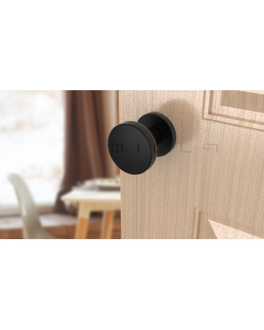 Pomello per porta nero MESA Rotondo mobile