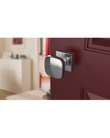 Pomolo per porta Cromo lucido KIAMA quadrato - maniglia design