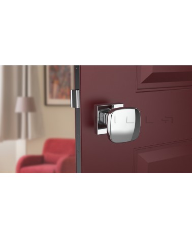 Pomolo per porta Cromo lucido KIAMA quadrato - maniglia design