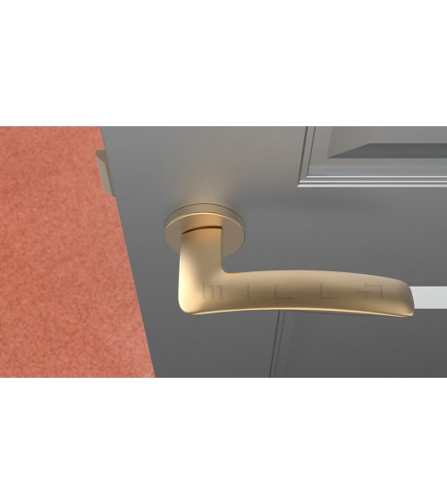 Maniglia per porta oro opaco ROBINE ferramenta design
