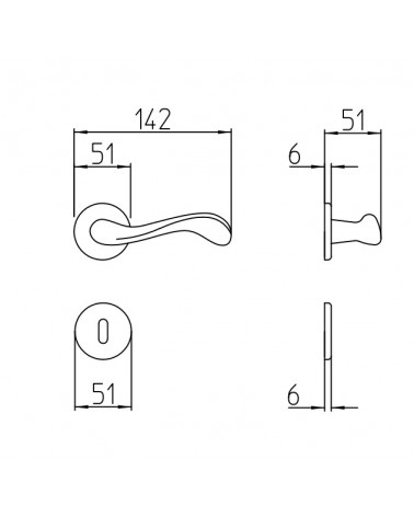 Maniglia per porta Mandelli Ande con dimensioni