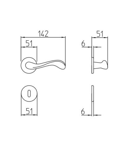 Maniglia per porta Mandelli Ande con dimensioni
