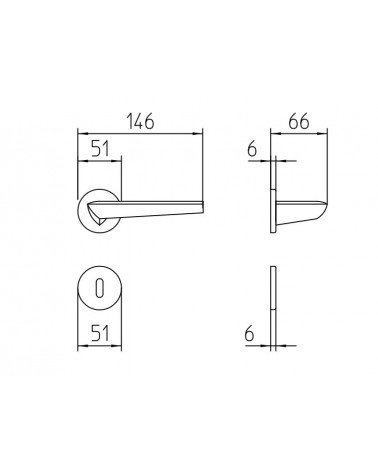 Maniglia per porta Mandelli Isi con dimensioni