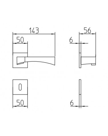 Maniglia per porta Mandelli Life con dimensioni