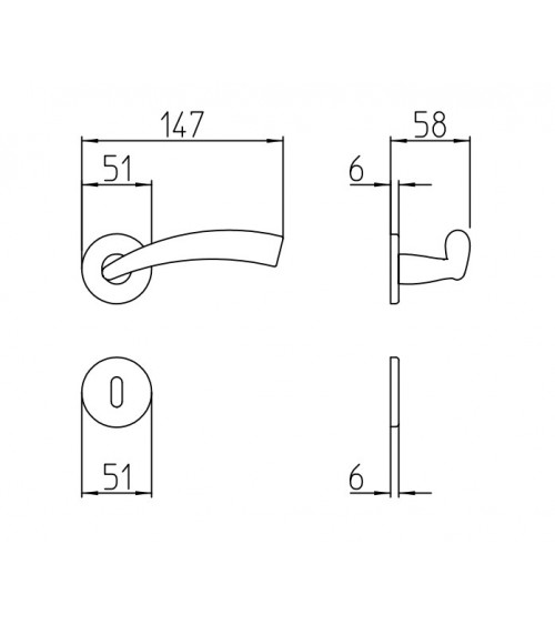 Maniglia per porta oro opaco Mandelli Nadir maniglia design