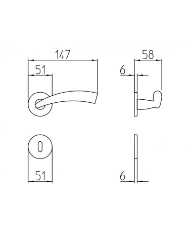 Maniglia per porta Mandelli Nadir con dimensioni