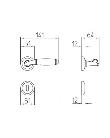 Maniglia per porta Mandelli Paros con dimensioni