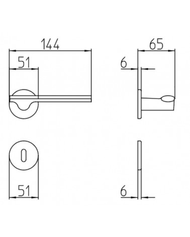 Maniglia per porta Mandelli Ara con dimensioni