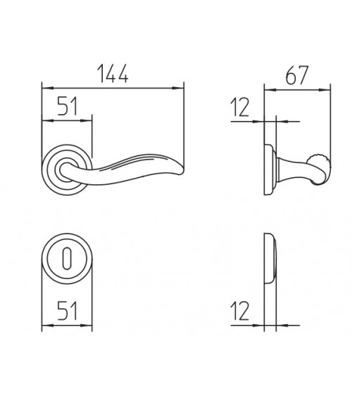 Maniglia per porta bronzo Mandelli Plisse tonde maniglia design
