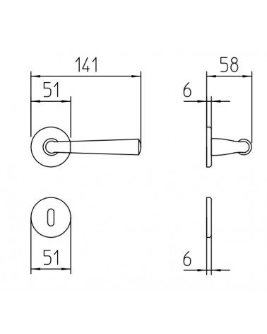 Maniglia per porta Mandelli Special con dimensioni