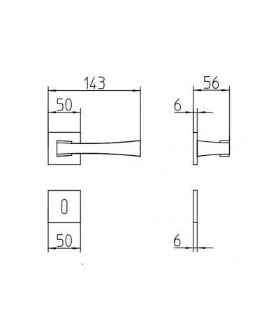 Maniglia per porta Mandelli Telis con dimensioni