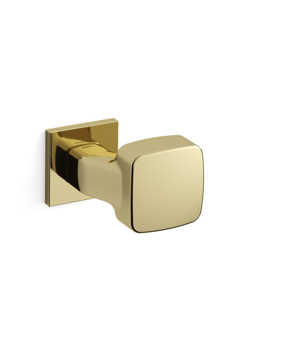 Pomello porta oro lucido Mandelli Carrè maniglia design