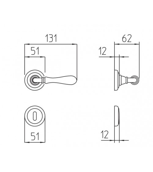 Maniglia per porta argento anticato Mandelli Gou maniglia design