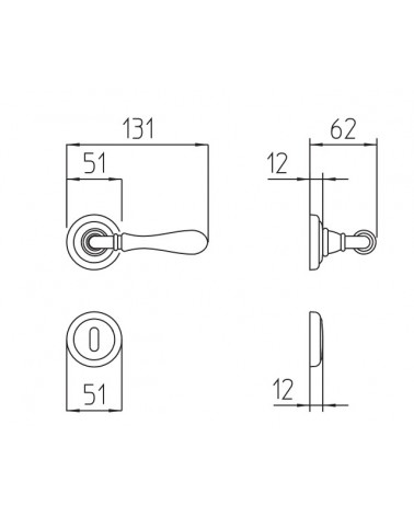 Maniglia per porta Mandelli Gou con dimensioni