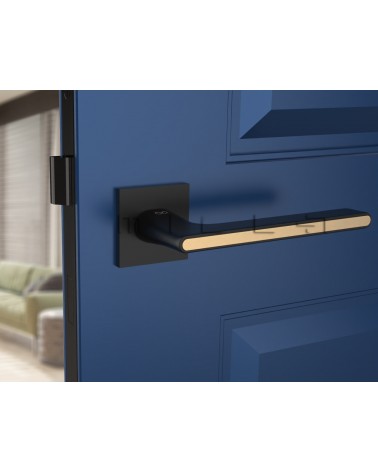 Maniglia per Porta Moderna in Zamak su una placca Quadrata - modello Ferrara - maniglia design