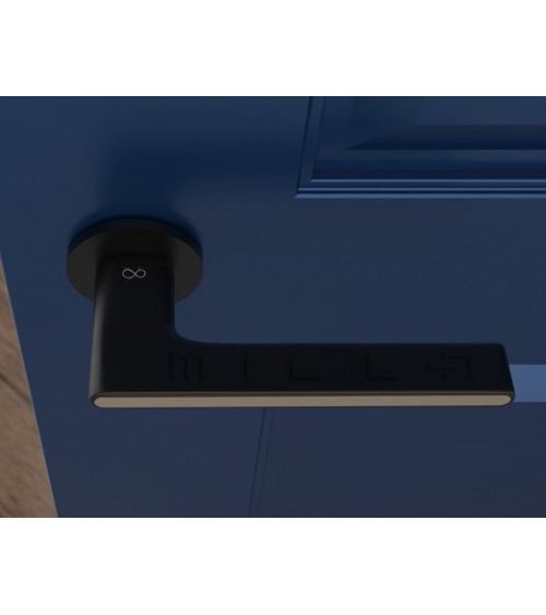 Maniglia per porta bicolore nera e dorata Ferrara rotonda - maniglia design