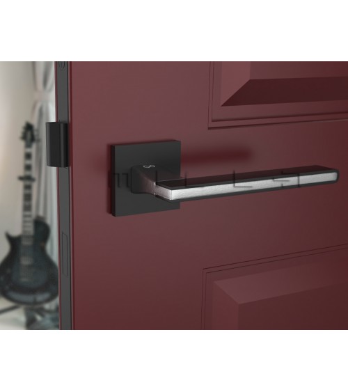 Maniglia per porta moderna nera NICOLA quadrata in zamak - maniglia design