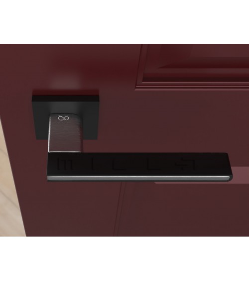 Maniglia per porta moderna nera NICOLA quadrata in zamak - maniglia design