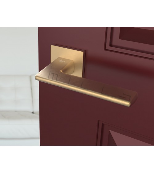 Maniglia per porta moderna su placca quadrata Shark in zamak - maniglia design