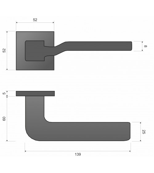Maniglia per porta nera LINE BALI ferramenta design
