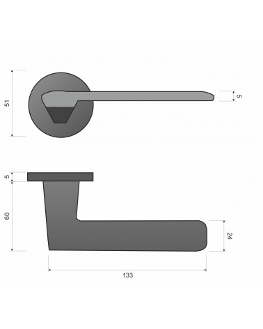 Maniglia per porta Line GIULIA maniglia design con dimensioni