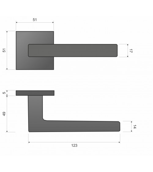Maniglia per Porta Line STELLA Q - ferramenta design