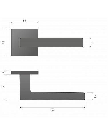 Maniglia per Porta Cromo lucido Line STELLA Q - maniglia design
