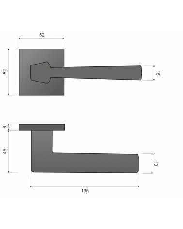 Maniglia per porta DIAMANT con dimensioni