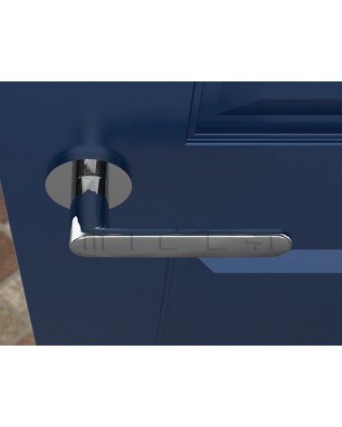 Maniglia per porta classica Line Vénus maniglia design vista dall'alto montata su una porta