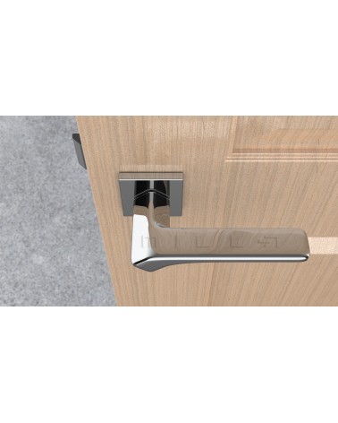 Maniglia per porta in zamak BERGERIA maniglia design vista dall'alto montata su una porta
