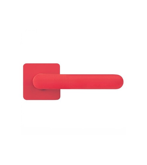 Maniglia per porta color Rosso Fragola tramonto - Moon One Carré - maniglia design