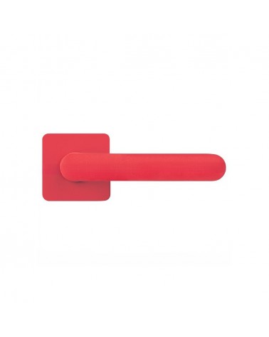 Maniglia per porta color Rosso Fragola tramonto - Moon One Carré - maniglia design