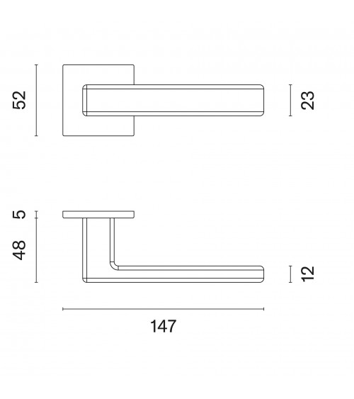 Maniglia per porta su placca quadrata TILLIA maniglia design
