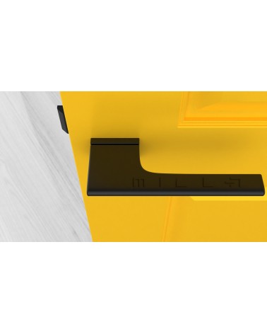 Maniglia per porta su placca nascosta LUPINA maniglia design vista dall'alto montata su una porta