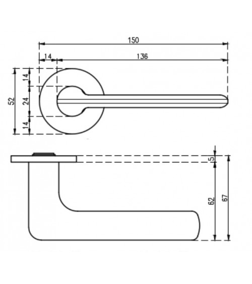 Maniglia per porta su placca rotonda VIOLA design